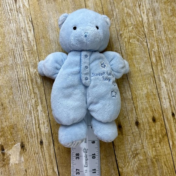 Carter's Just One Year Blue Teddy Bear Rattle Sweet Baby Boy Plush Toy 9" - Picture 9 of 9